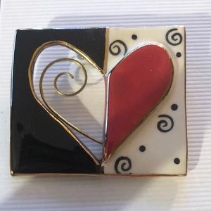 3D ceramic Heart brooch